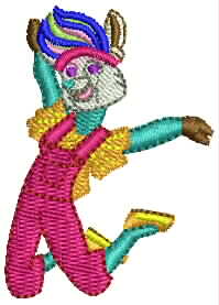 Sugar mascot with rainbow hair