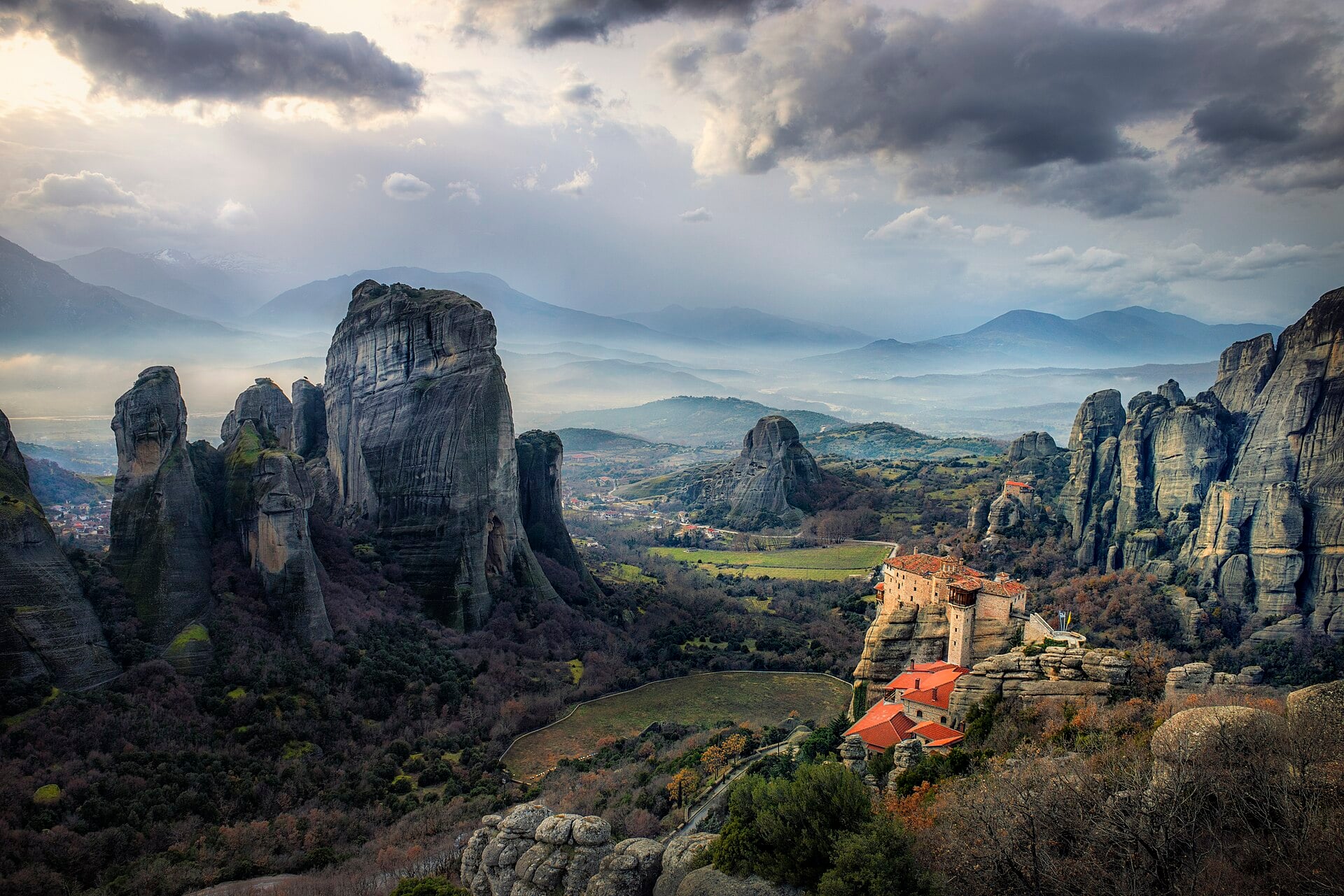 Monasteries atop the rock pillars of Meteora