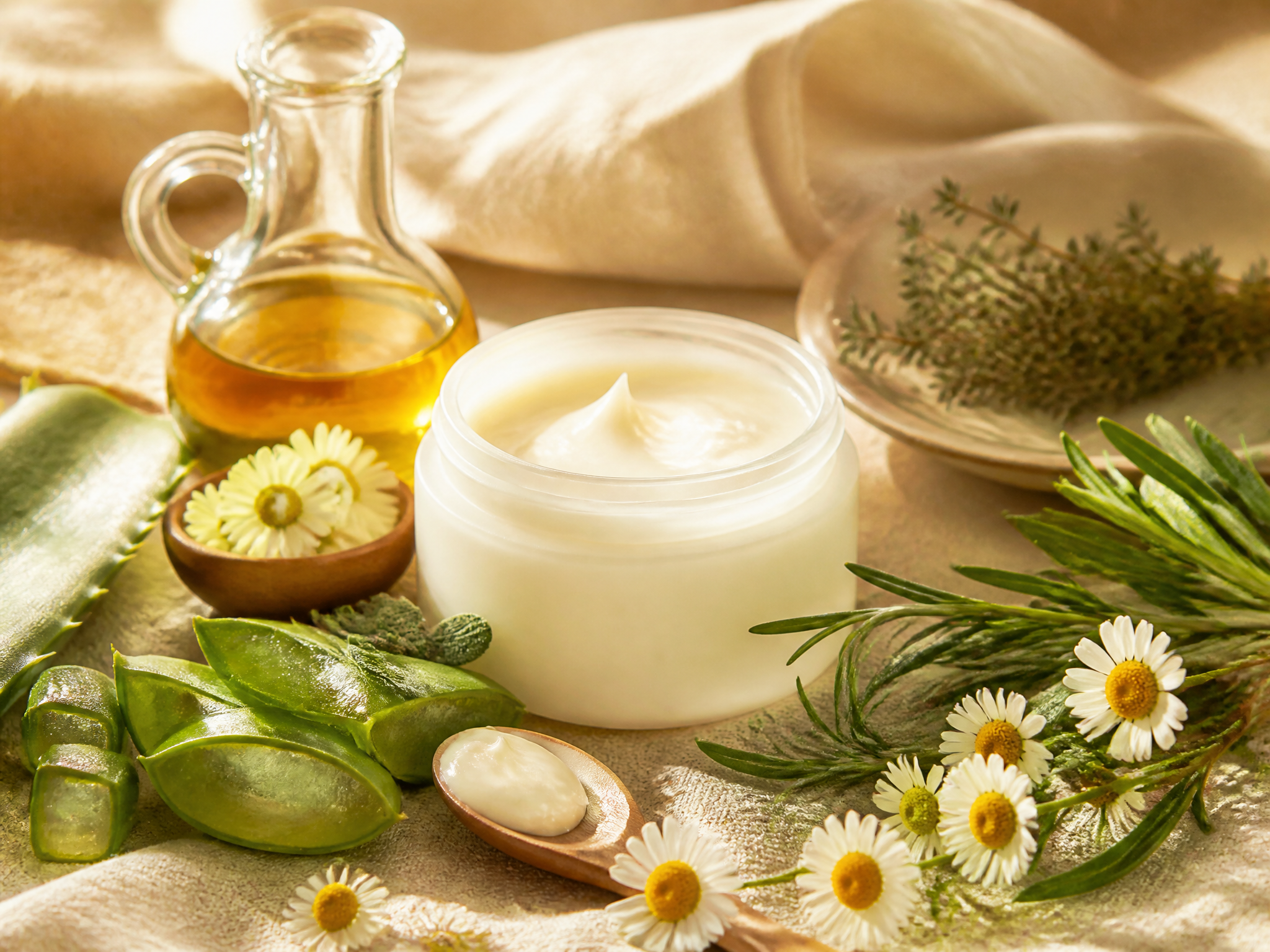 Skin Care application still life