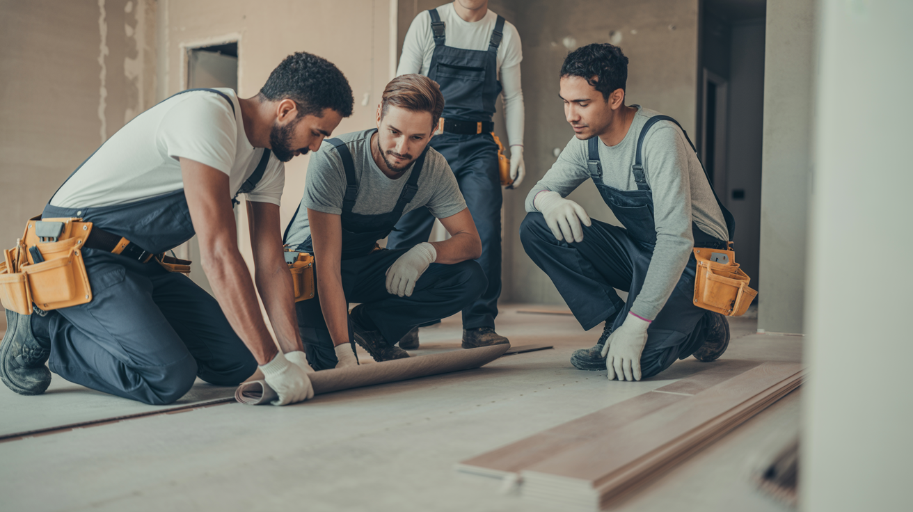 Worldwide Floors Corp flooring and bathroom remodeling team working in Miami-Dade
