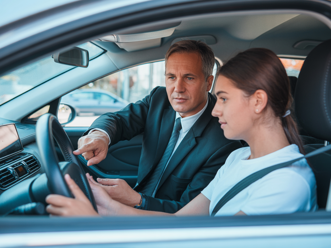 Profesionálna výučba v autoškole Fortuna - inštruktor s žiakom