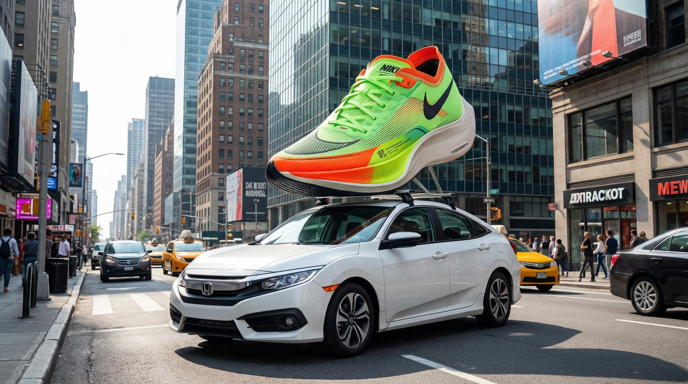 Athletic Sneaker 3D Model on Vehicle