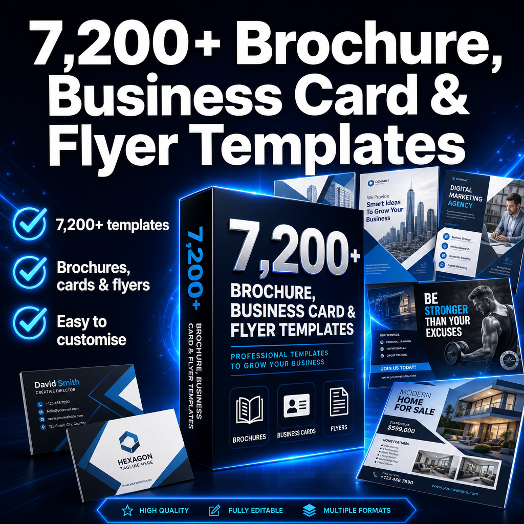 7,200+ Brochure, Business Card & Flyer Templates