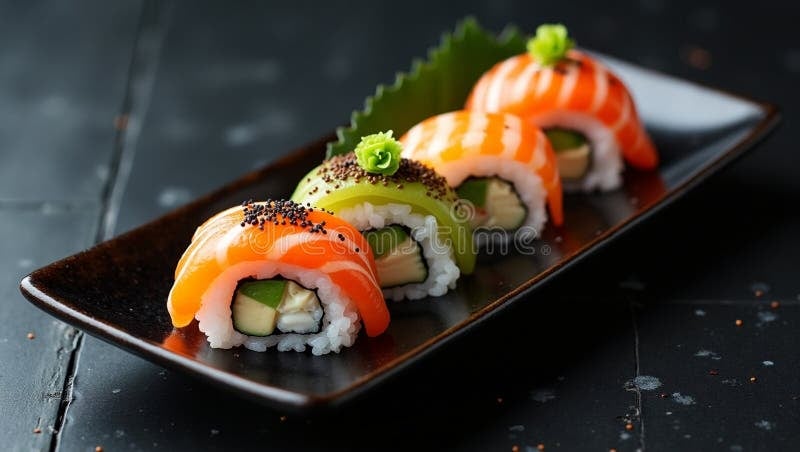 Presentación Moderna de Sushi