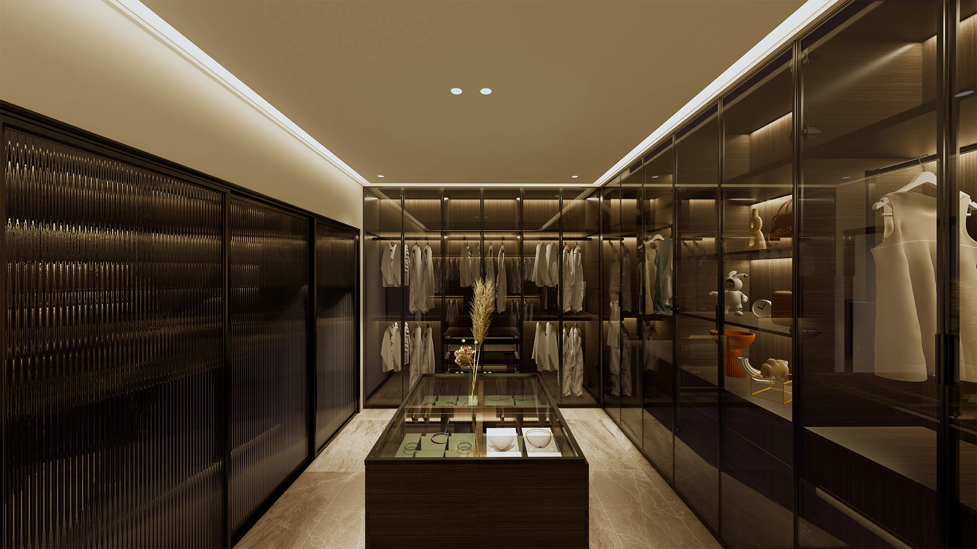 Armoire intégrée avec éclairage LED