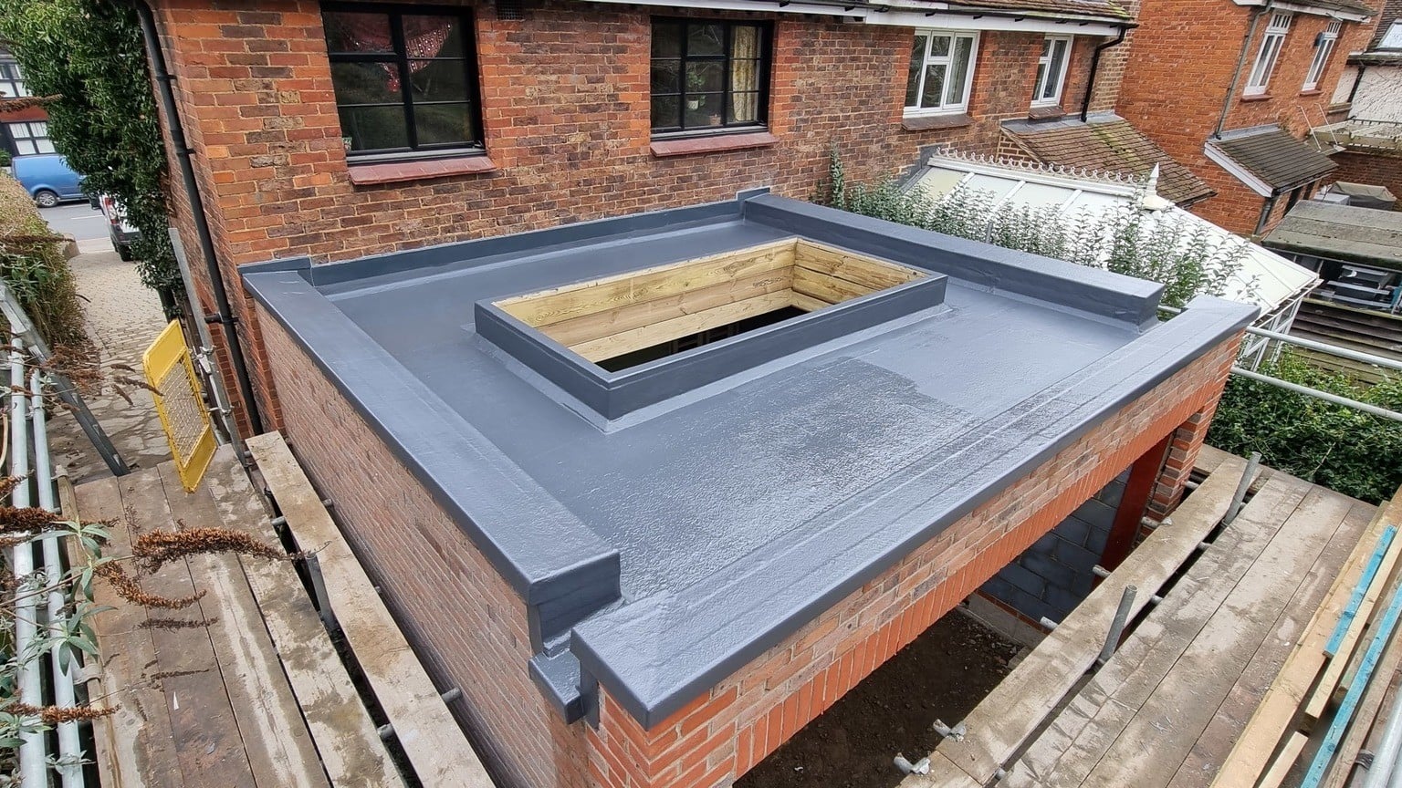 Flat roofing installation on residential extension