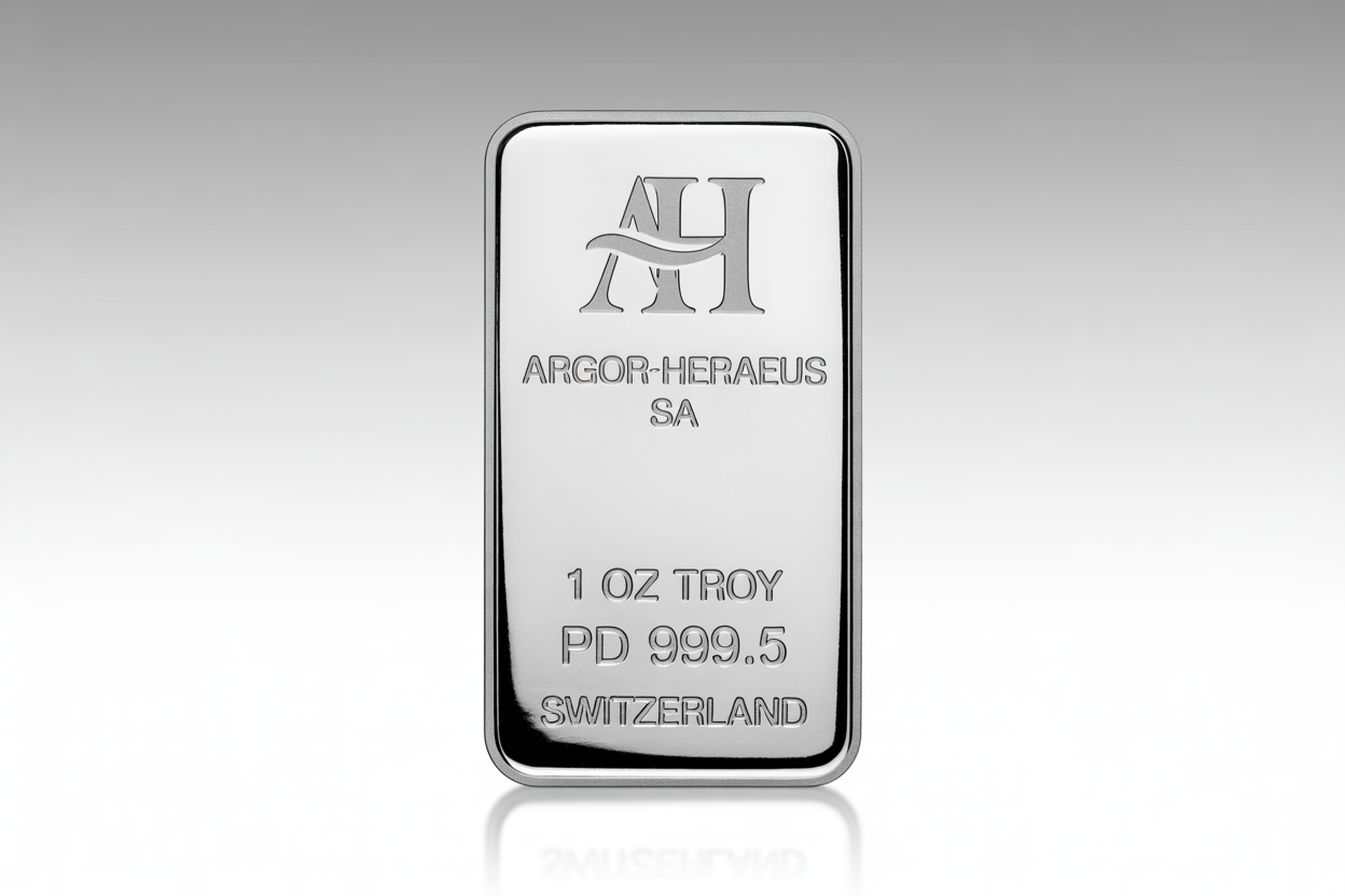 Argor-Heraeus 1 oz Palladium Bar (Pre-Owned)