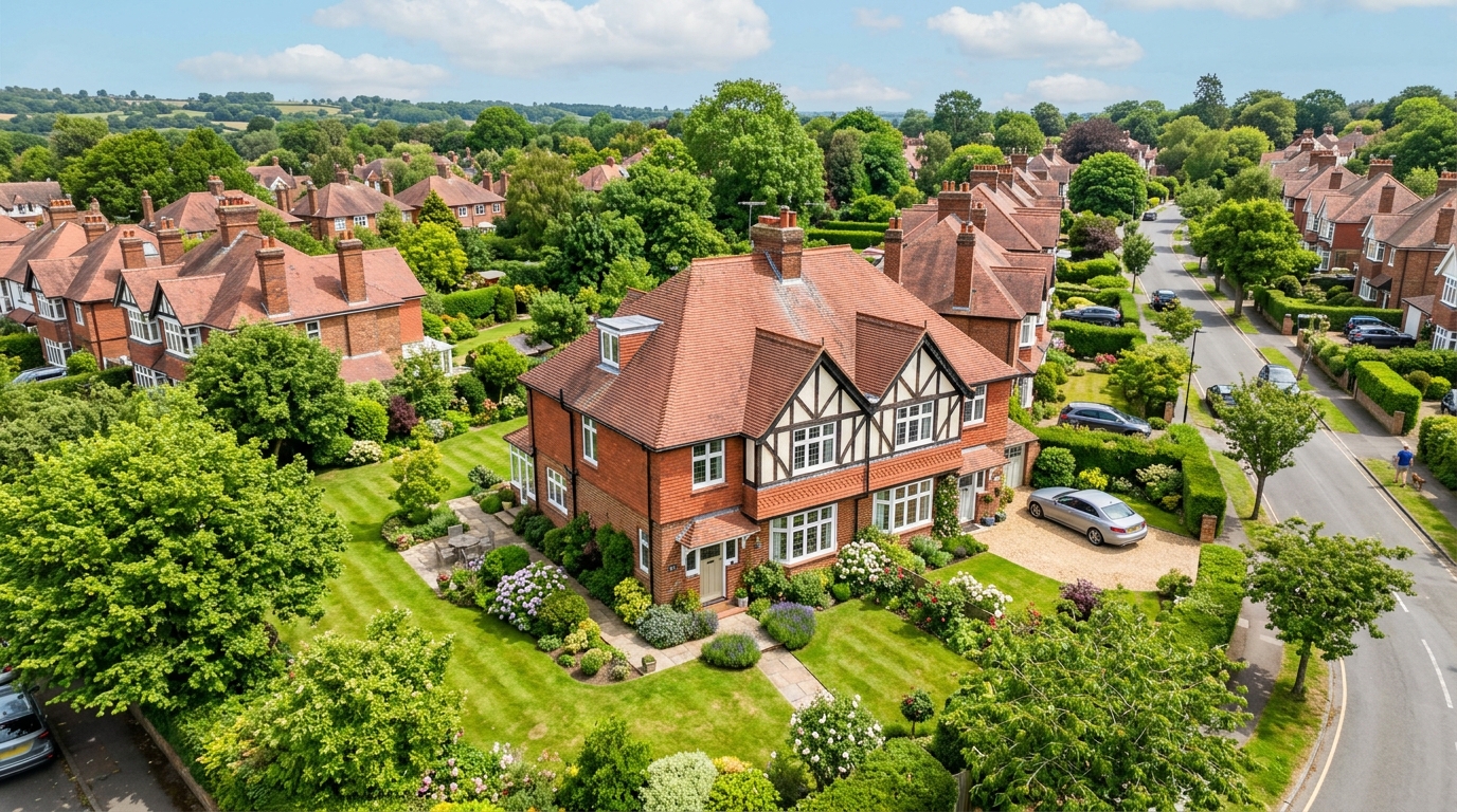 Beautiful UK residential property with well-maintained roof