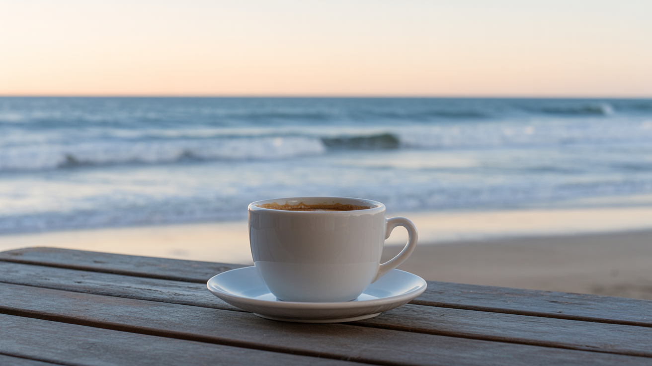 Coffee with ocean view