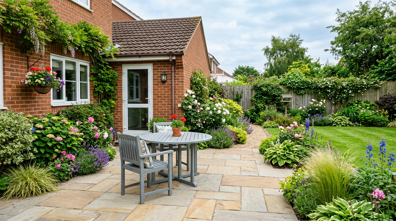 Indian sandstone patio