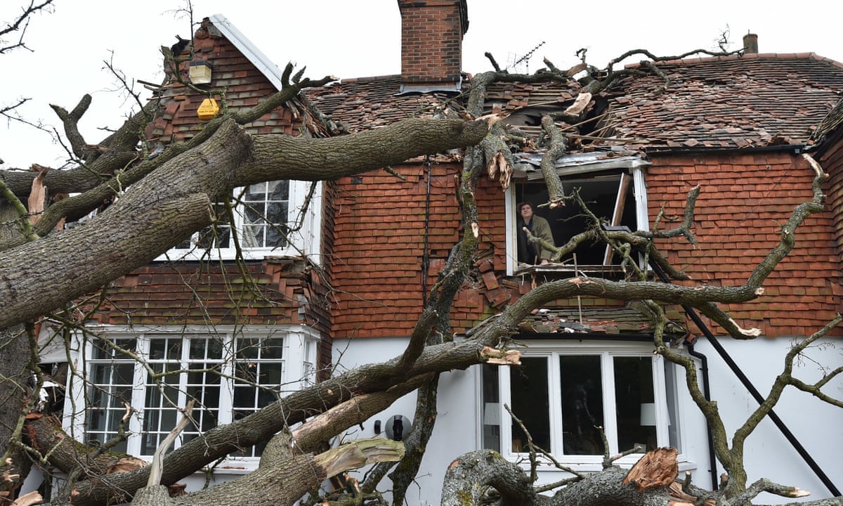 Storm damage repair on a UK residential roof