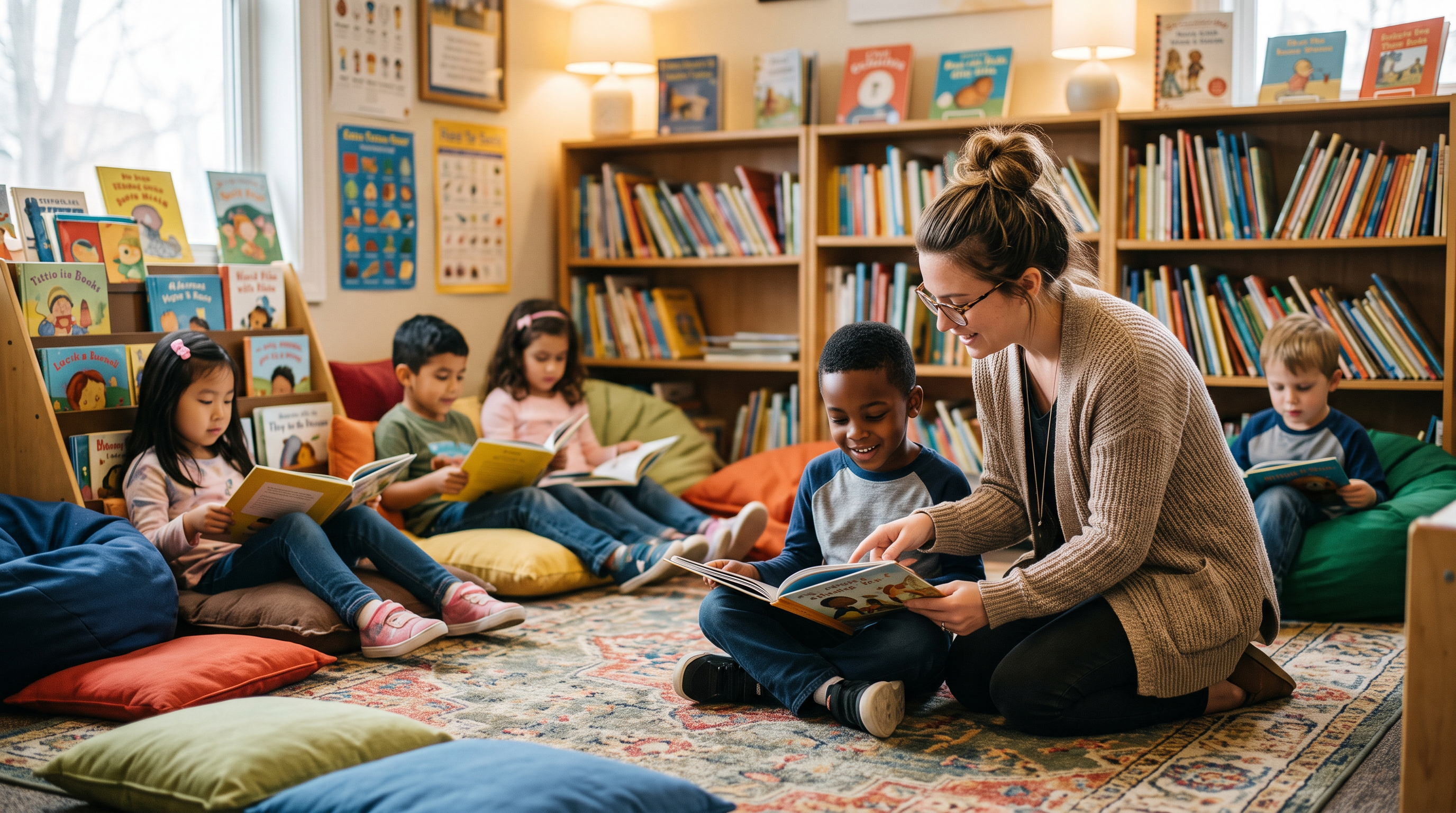 Inside the Kumon Math & Reading Center of Highland Village — students receiving after-school math and reading tutoring
