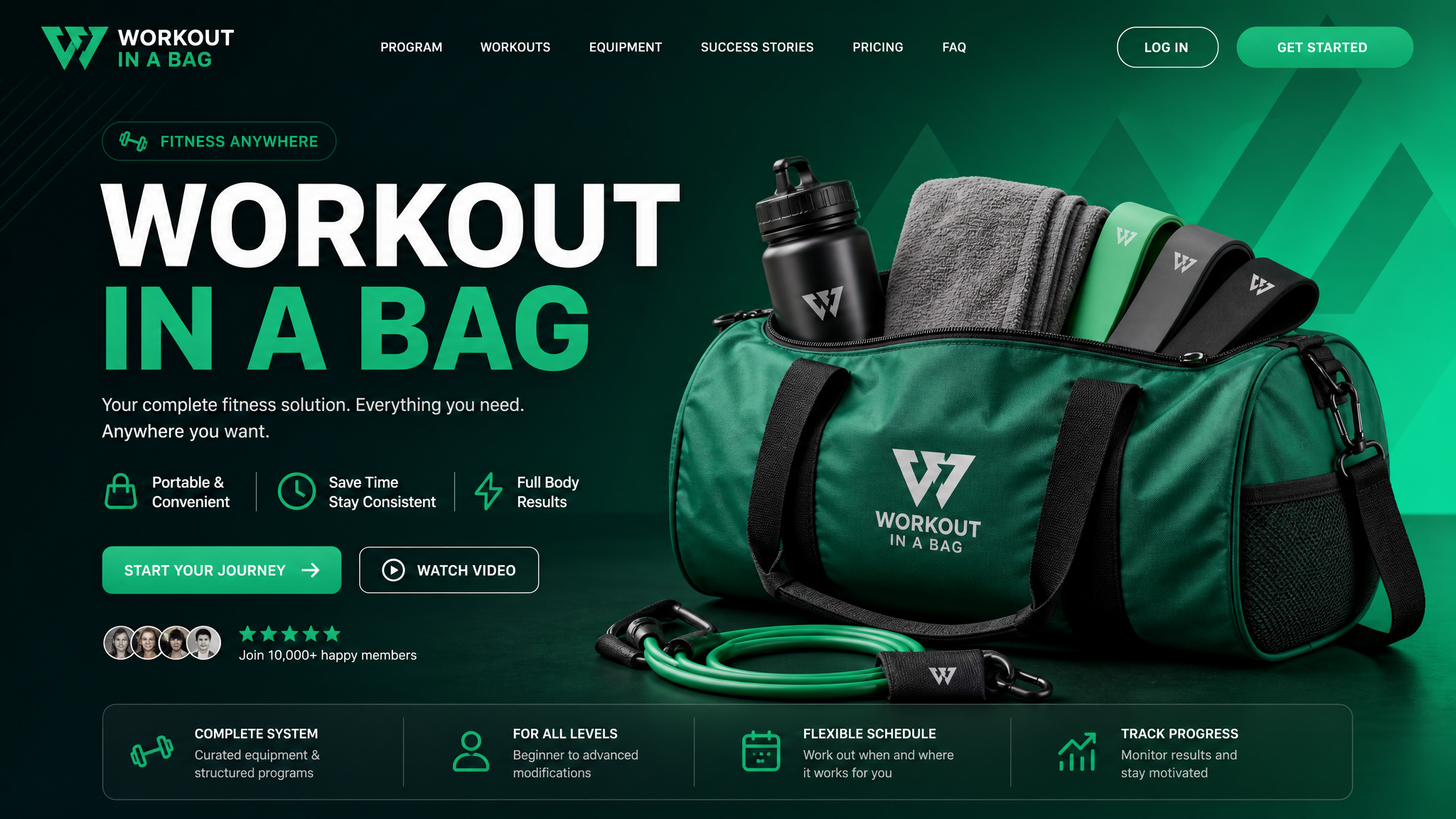 Workout in a Bag challenge imagery