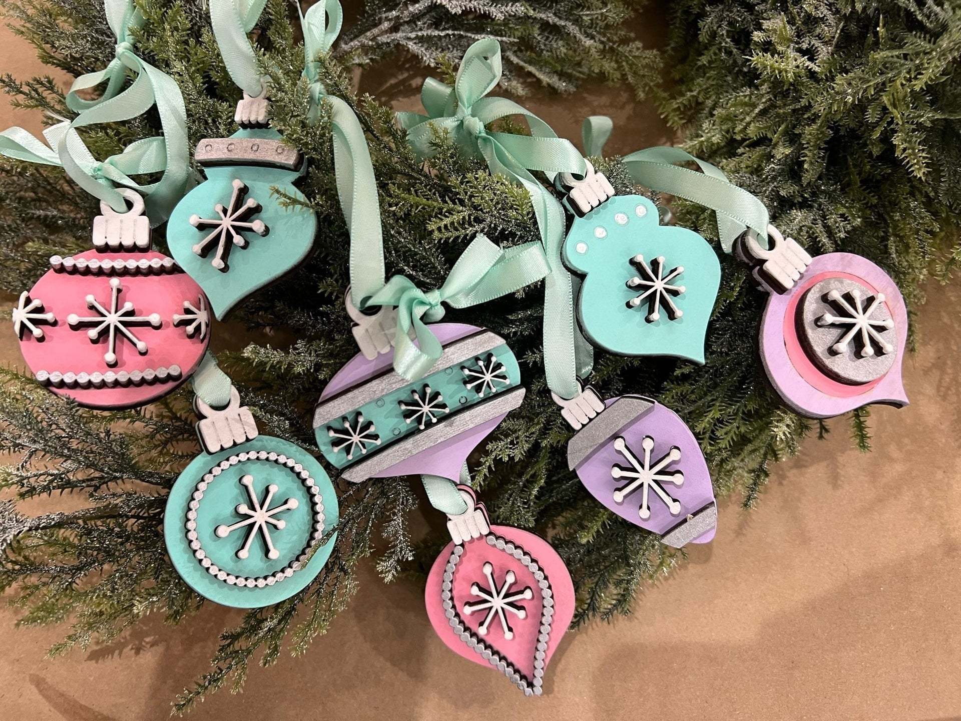Retro Glass Ornament Set